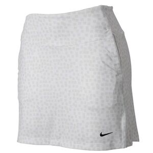 Nike Golf Womens Dri-FIT UV 17" Grid Print Skort Skirt White Size Large NWT